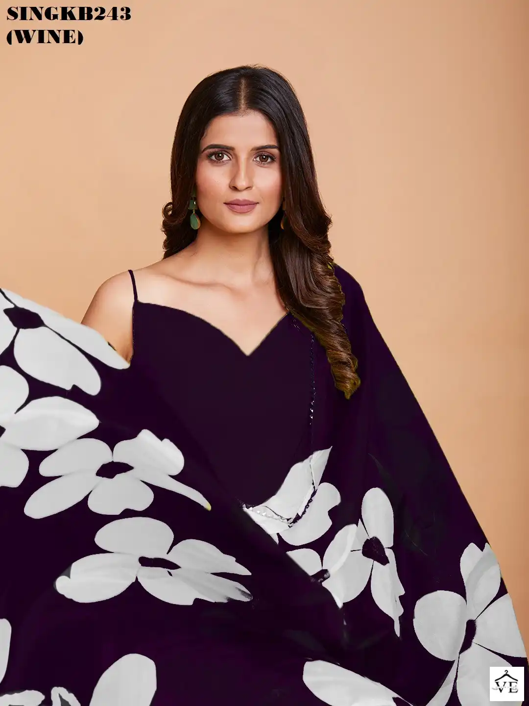 Arya SINGKB243 Wine Faux Georgette Wholesale Gown With Dupatta — Wholesale Kurtis, MPA wholesale from Surat — view 3