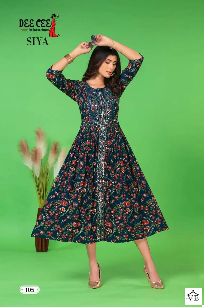 Deecee Siya Heavy Rayon Wholesale Long Kurtis Catalog — Wholesale Kurtis, MPA wholesale from Surat - Gallery Image 2