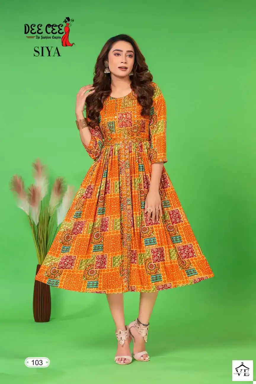 Deecee Siya Heavy Rayon Wholesale Long Kurtis Catalog — Wholesale Kurtis, MPA wholesale from Surat - Gallery Image 4