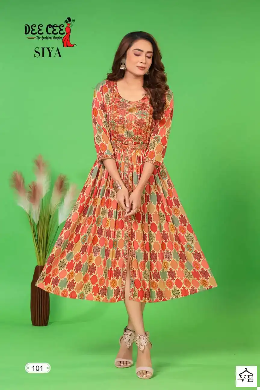 Deecee Siya Heavy Rayon Wholesale Long Kurtis Catalog — Wholesale Kurtis, MPA wholesale from Surat - Gallery Image 6