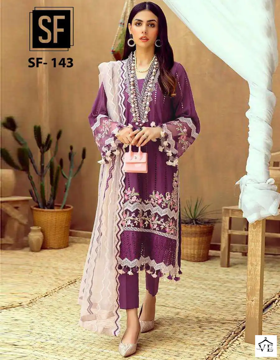 Vardan Ethnic SF-143 Cambric Cotton Wholesale Designer Pakistani Salwar Suit — Wholesale Salwar Suits, MPA wholesale from Surat — view 1