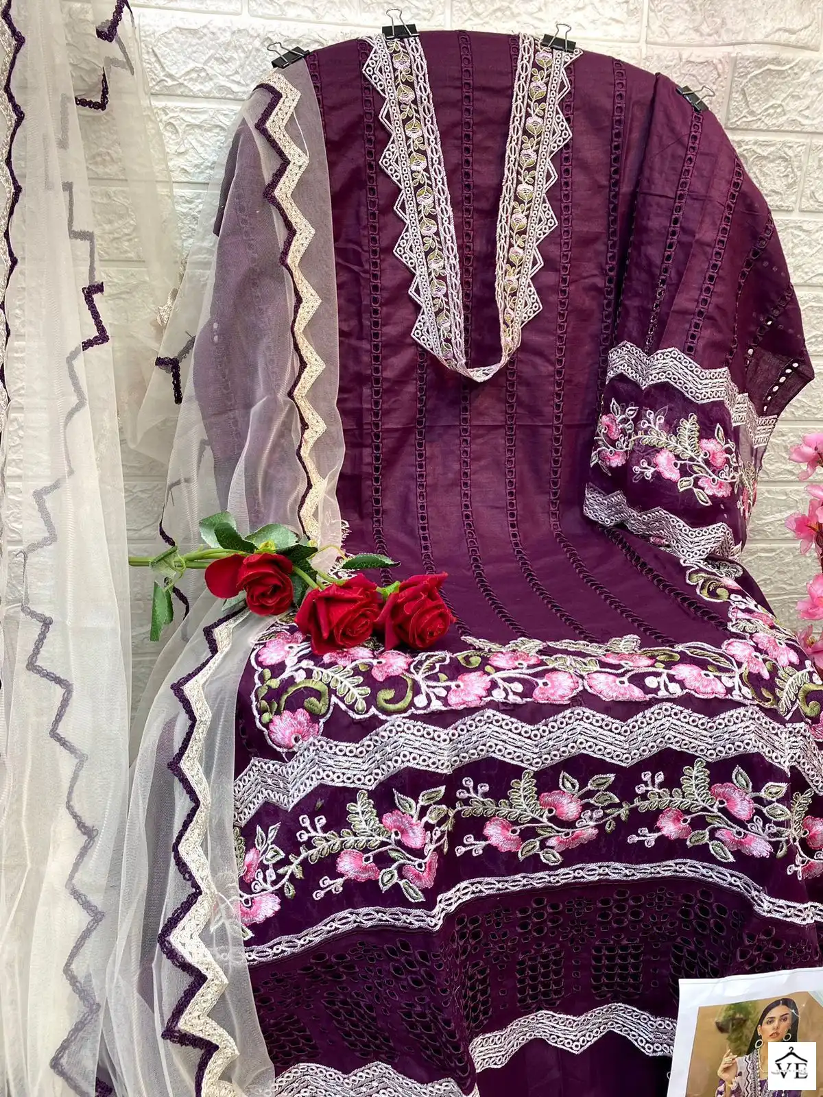 Vardan Ethnic SF-143 Cambric Cotton Wholesale Designer Pakistani Salwar Suit — Wholesale Salwar Suits, MPA wholesale from Surat - Gallery Image 2