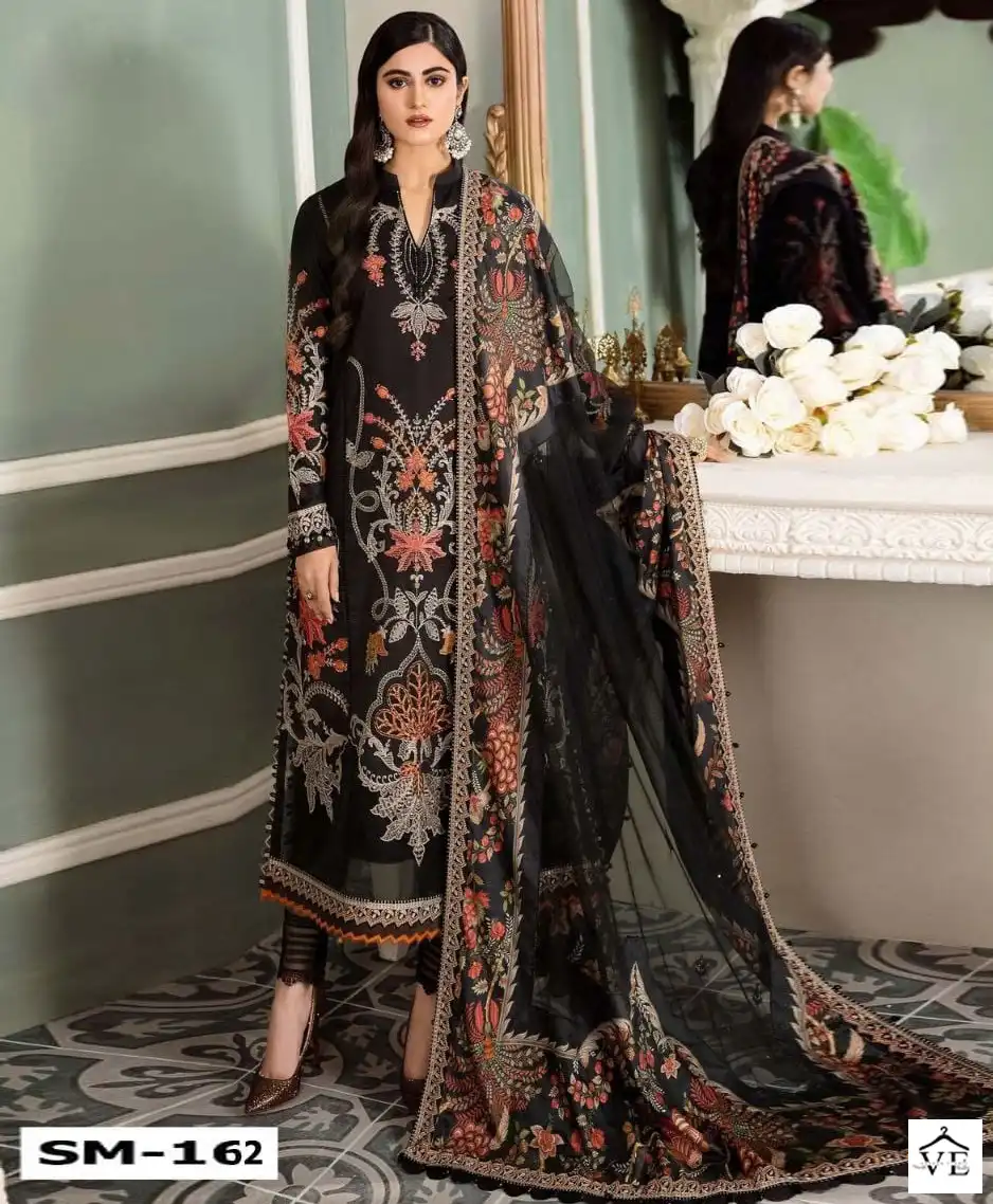 Sana Maryam SM-162 Cotton Wholesale Pakistani Suit — Wholesale Salwar Suits, MPA wholesale from Surat — view 1
