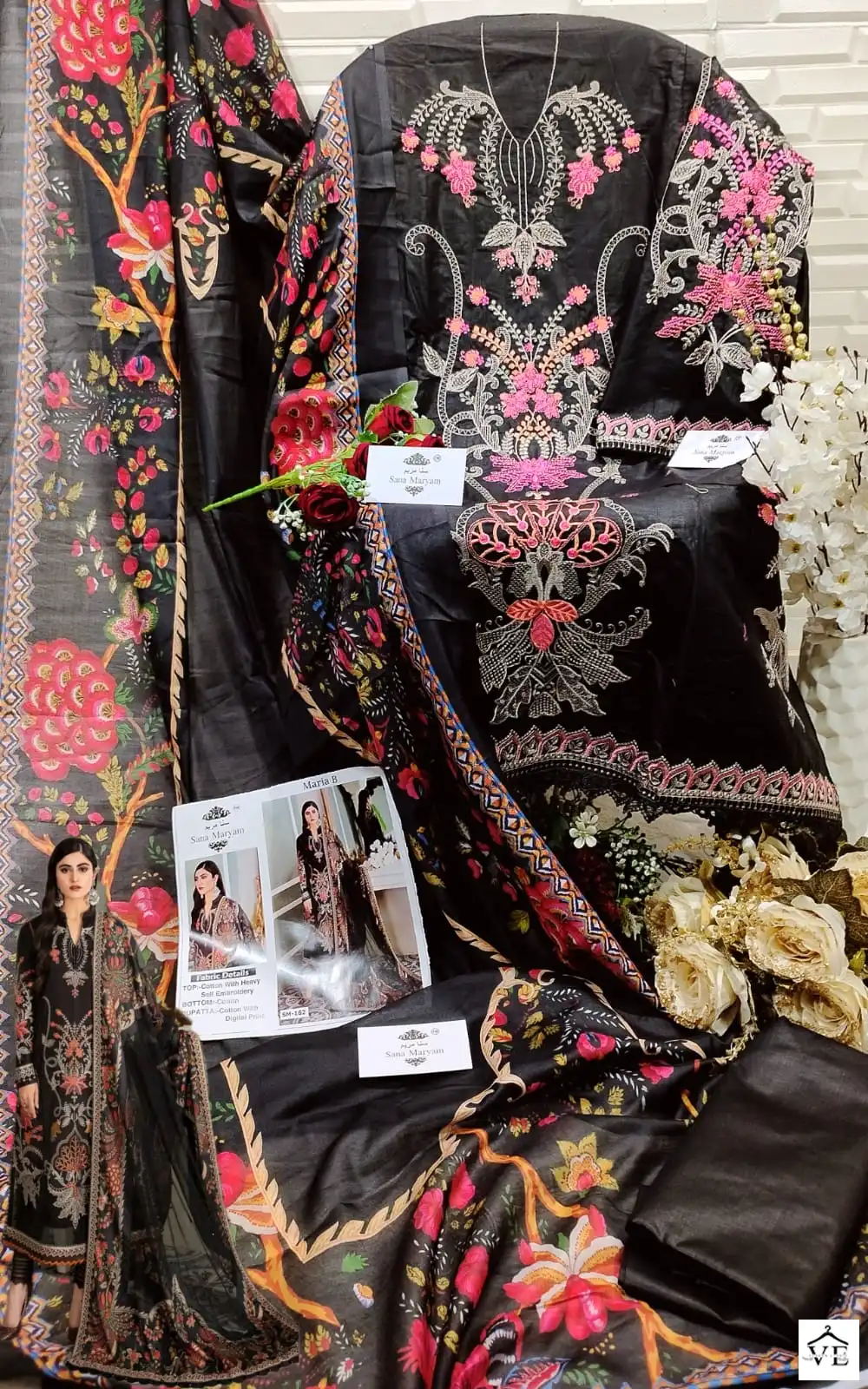 Sana Maryam SM-162 Cotton Wholesale Pakistani Suit — Wholesale Salwar Suits, MPA wholesale from Surat - Gallery Image 2