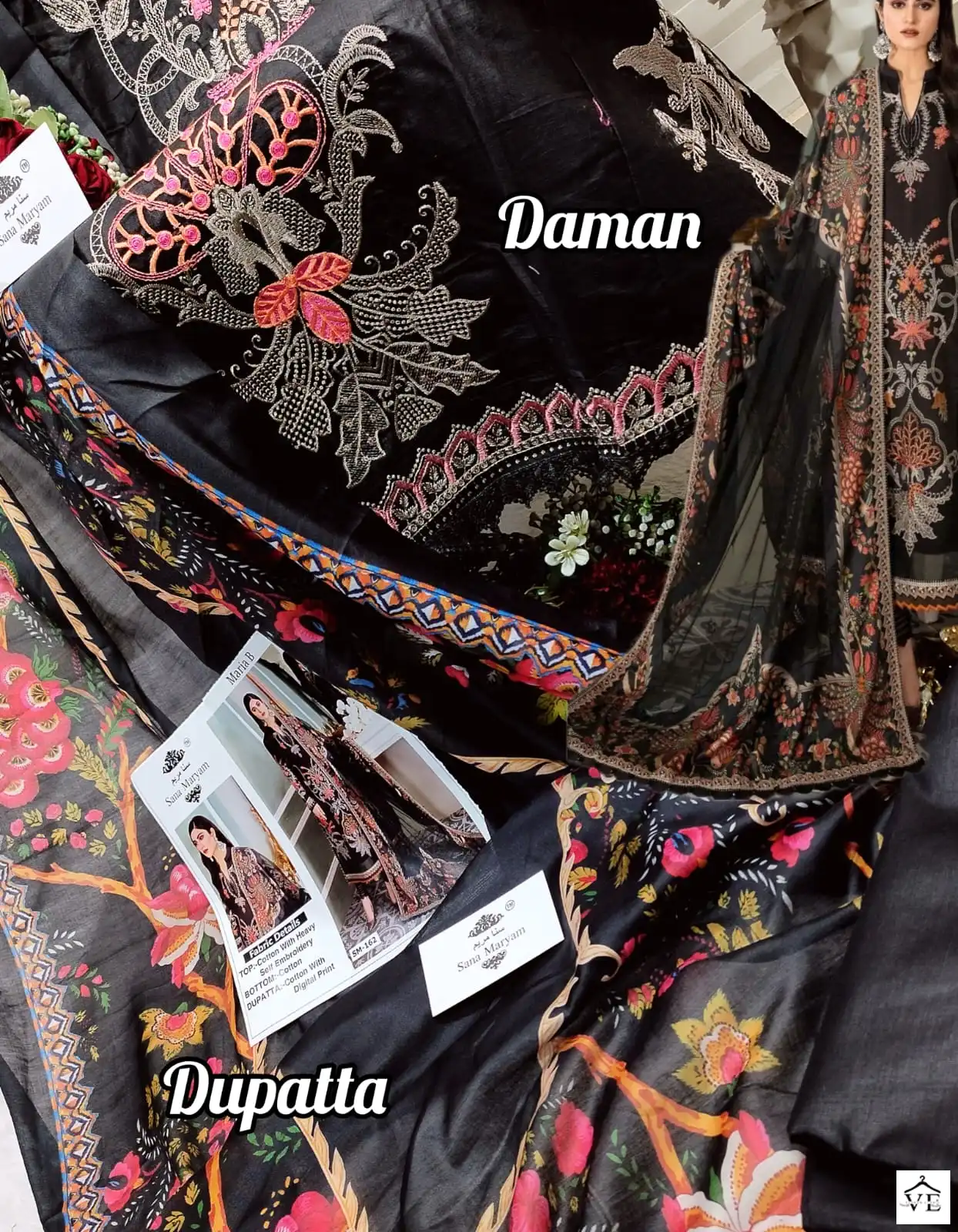 Sana Maryam SM-162 Cotton Wholesale Pakistani Suit — Wholesale Salwar Suits, MPA wholesale from Surat — view 4