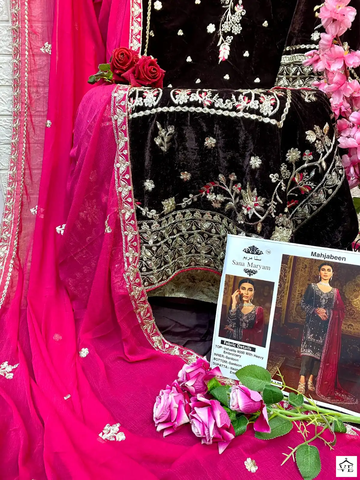 Sana Maryam SM-170 Velvet 9000 Wholesale Designer Winter Wear Pakistani Salwar Suit — Wholesale Salwar Suits, MPA wholesale from Surat — view 4