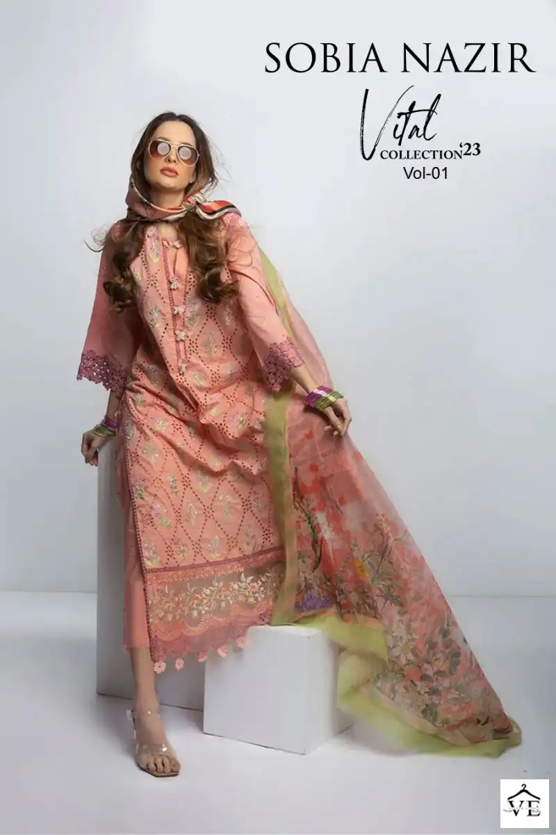 Sharaddha Nx Sobia Nazir Vithal Vol 1 Lawn Cotton Wholesale Pakistani Salwar Suit Catalog — Wholesale Salwar Suits, MPA wholesale from Surat - Gallery Image 2