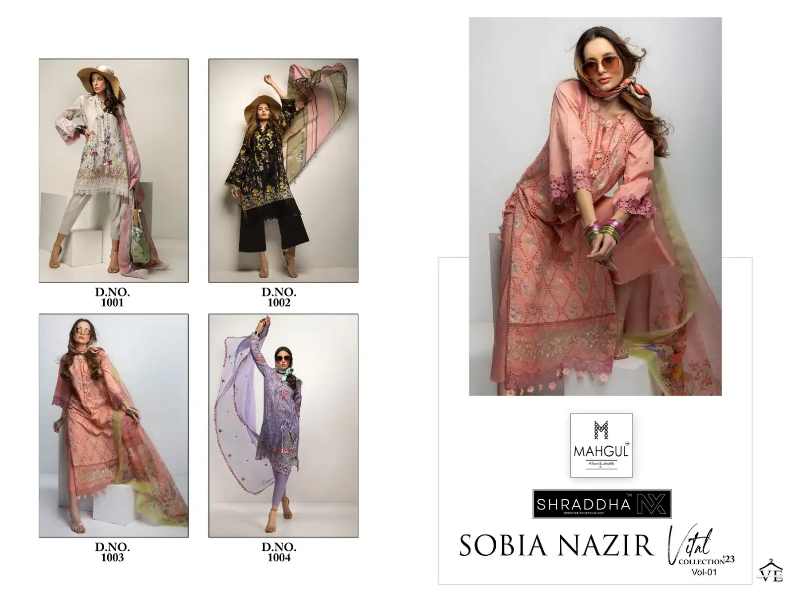 Sharaddha Nx Sobia Nazir Vithal Vol 1 Lawn Cotton Wholesale Pakistani Salwar Suit Catalog — Wholesale Salwar Suits, MPA wholesale from Surat — view 4