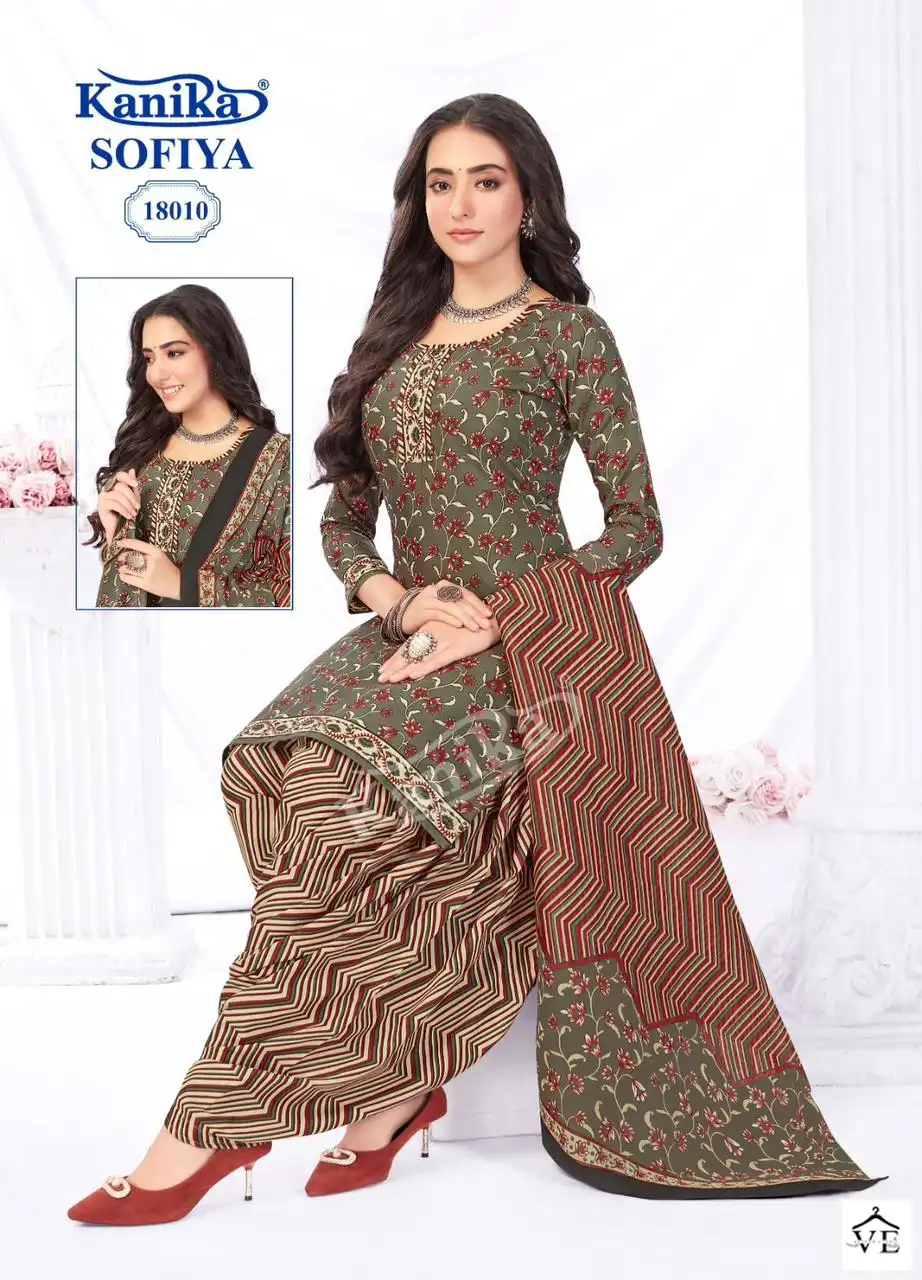 Kanika Sofiya Vol 18 Mix Cotton Wholesale Readymade Salwar Suit Catalog — Wholesale Salwar Suits, MPA wholesale from Surat — view 11