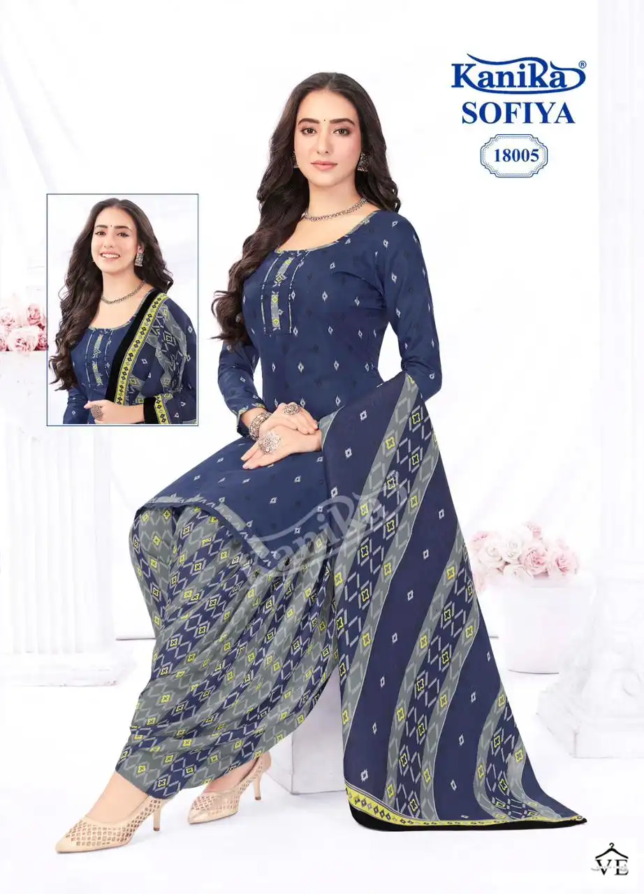 Kanika Sofiya Vol 18 Mix Cotton Wholesale Readymade Salwar Suit Catalog — Wholesale Salwar Suits, MPA wholesale from Surat — view 6