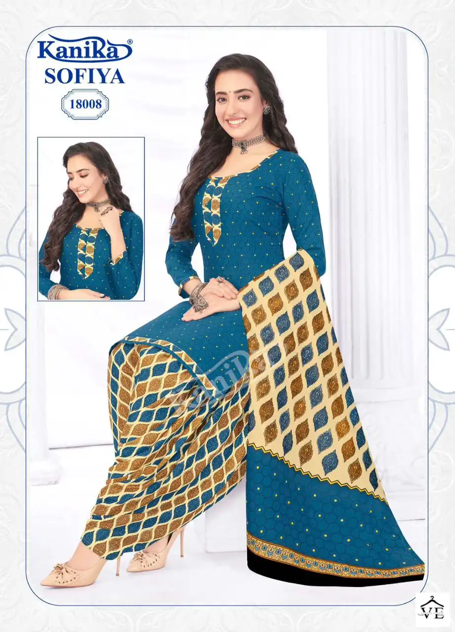 Kanika Sofiya Vol 18 Mix Cotton Wholesale Readymade Salwar Suit Catalog — Wholesale Salwar Suits, MPA wholesale from Surat — view 9