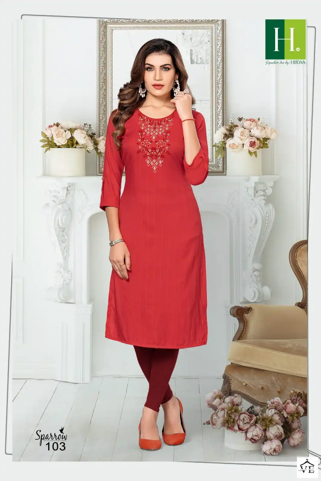 Hirwa Sparrow Bombay Rayon Wholesale Fancy Kurtis Catalog — Wholesale Kurtis, MPA wholesale from Surat - Gallery Image 2