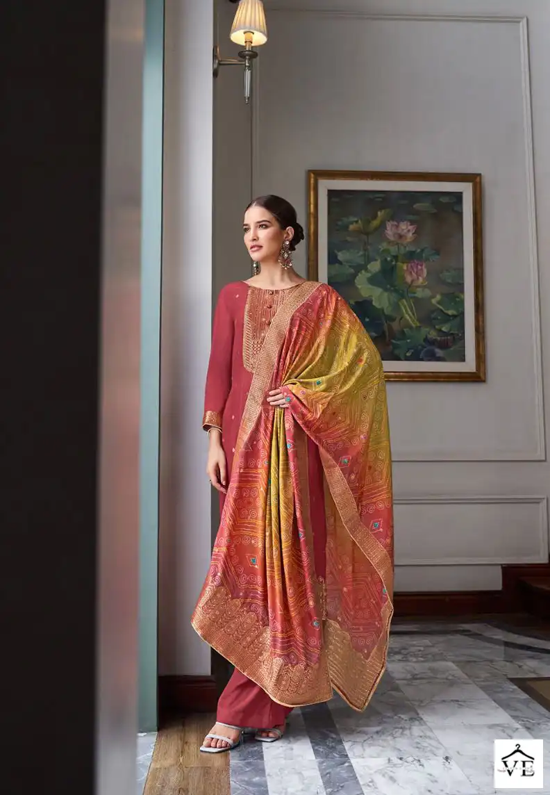 Rashi Sringaar Pure Muslin Jacquard Wholesale Salwar Suit Catalog — Wholesale Salwar Suits, MPA wholesale from Surat — view 3