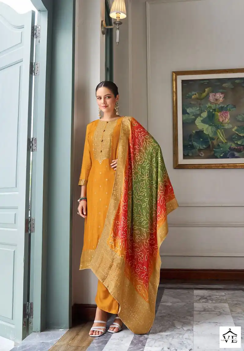 Rashi Sringaar Pure Muslin Jacquard Wholesale Salwar Suit Catalog — Wholesale Salwar Suits, MPA wholesale from Surat — view 4