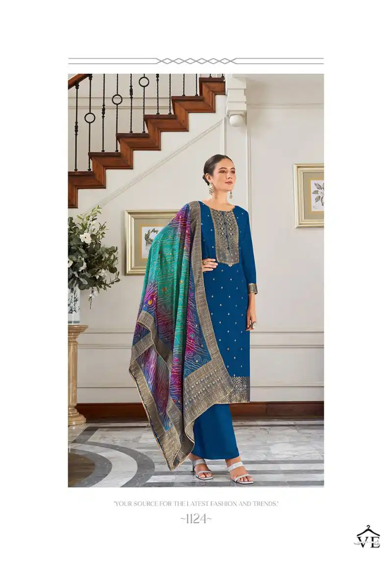 Rashi Sringaar Pure Muslin Jacquard Wholesale Salwar Suit Catalog — Wholesale Salwar Suits, MPA wholesale from Surat — view 5