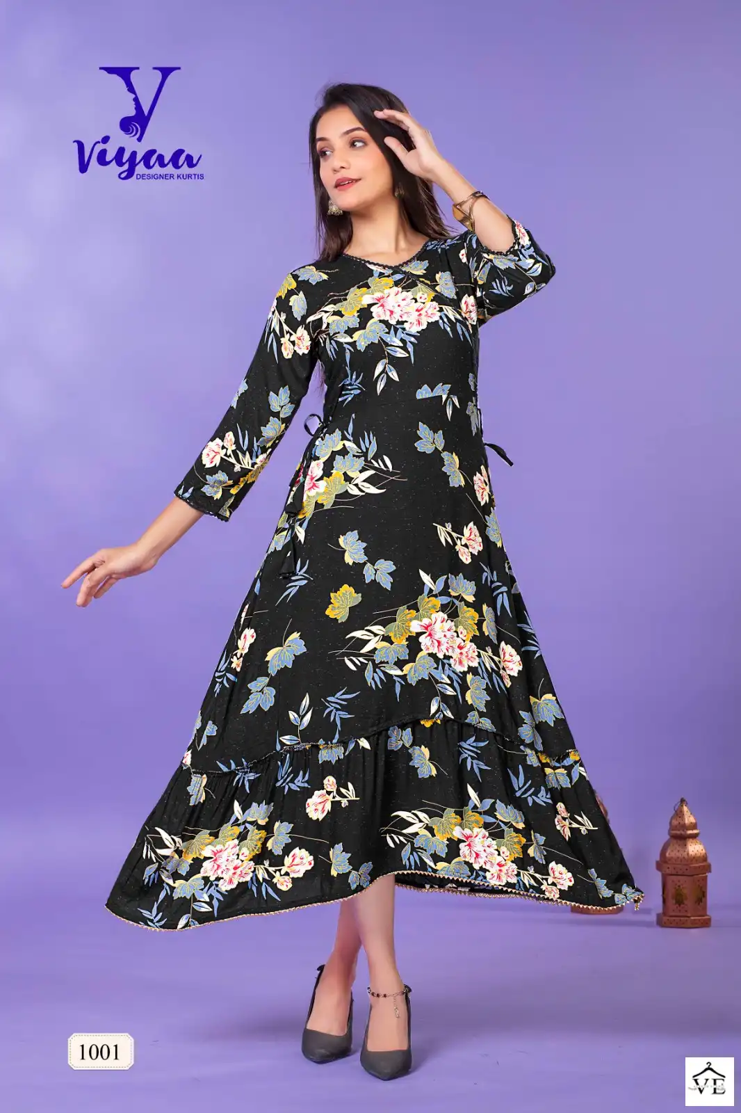 Viyaa Starbuck V1 Pure Rayon Wholesale Fancy Long Kurtis Catalog — Wholesale Kurtis, MPA wholesale from Surat - Gallery Image 2