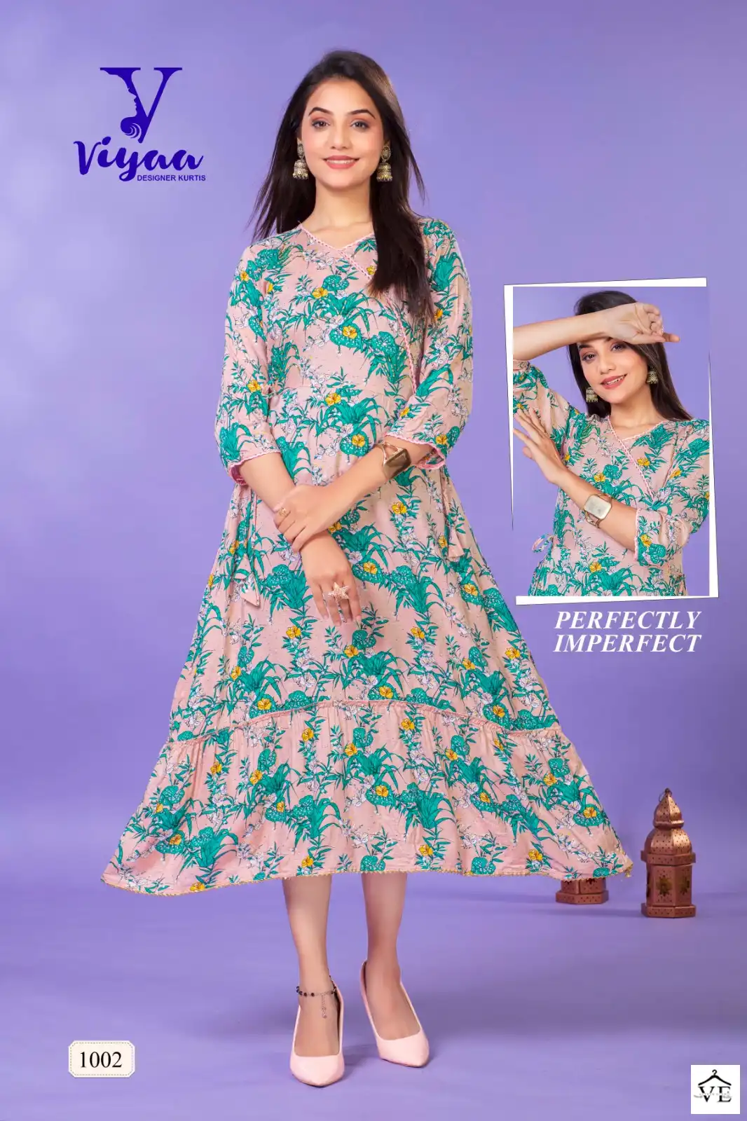 Viyaa Starbuck V1 Pure Rayon Wholesale Fancy Long Kurtis Catalog — Wholesale Kurtis, MPA wholesale from Surat - Gallery Image 4
