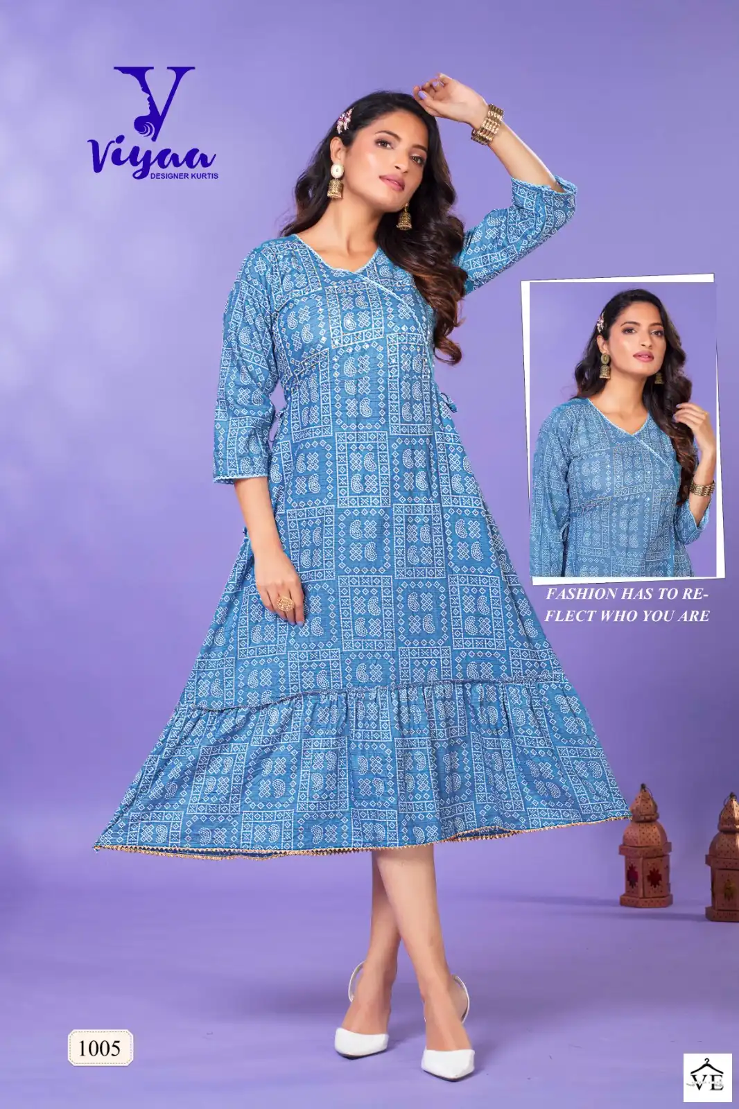 Viyaa Starbuck V1 Pure Rayon Wholesale Fancy Long Kurtis Catalog — Wholesale Kurtis, MPA wholesale from Surat - Gallery Image 5