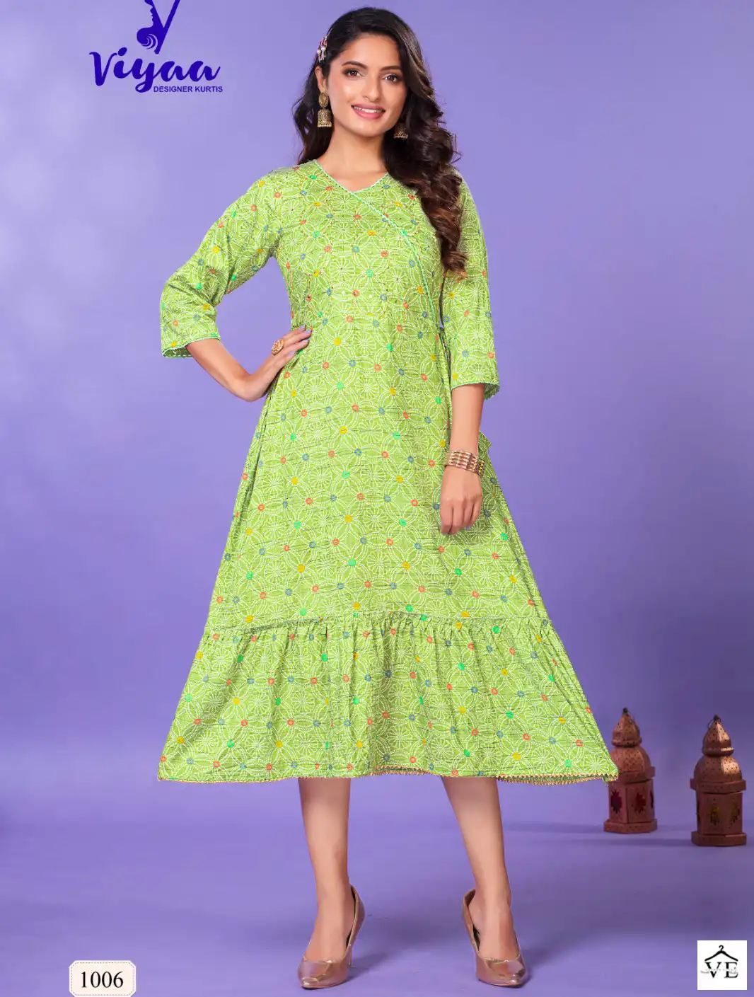 Viyaa Starbuck V1 Pure Rayon Wholesale Fancy Long Kurtis Catalog — Wholesale Kurtis, MPA wholesale from Surat — view 1