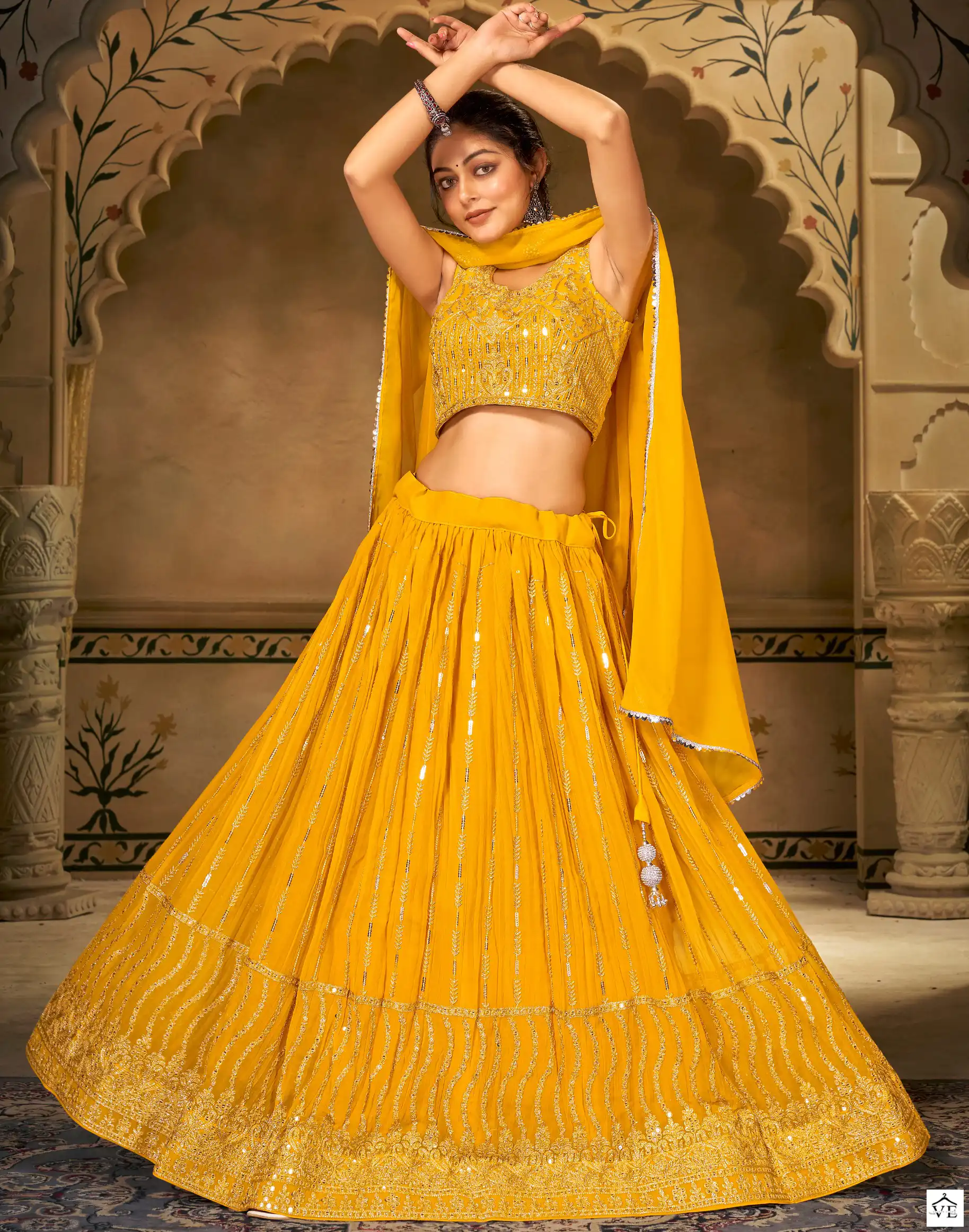 Mf Strisha Georgette Wholesale Designer Party Wear Lehenga Catalog — Wholesale Lehenga, MPA wholesale from Surat — view 1
