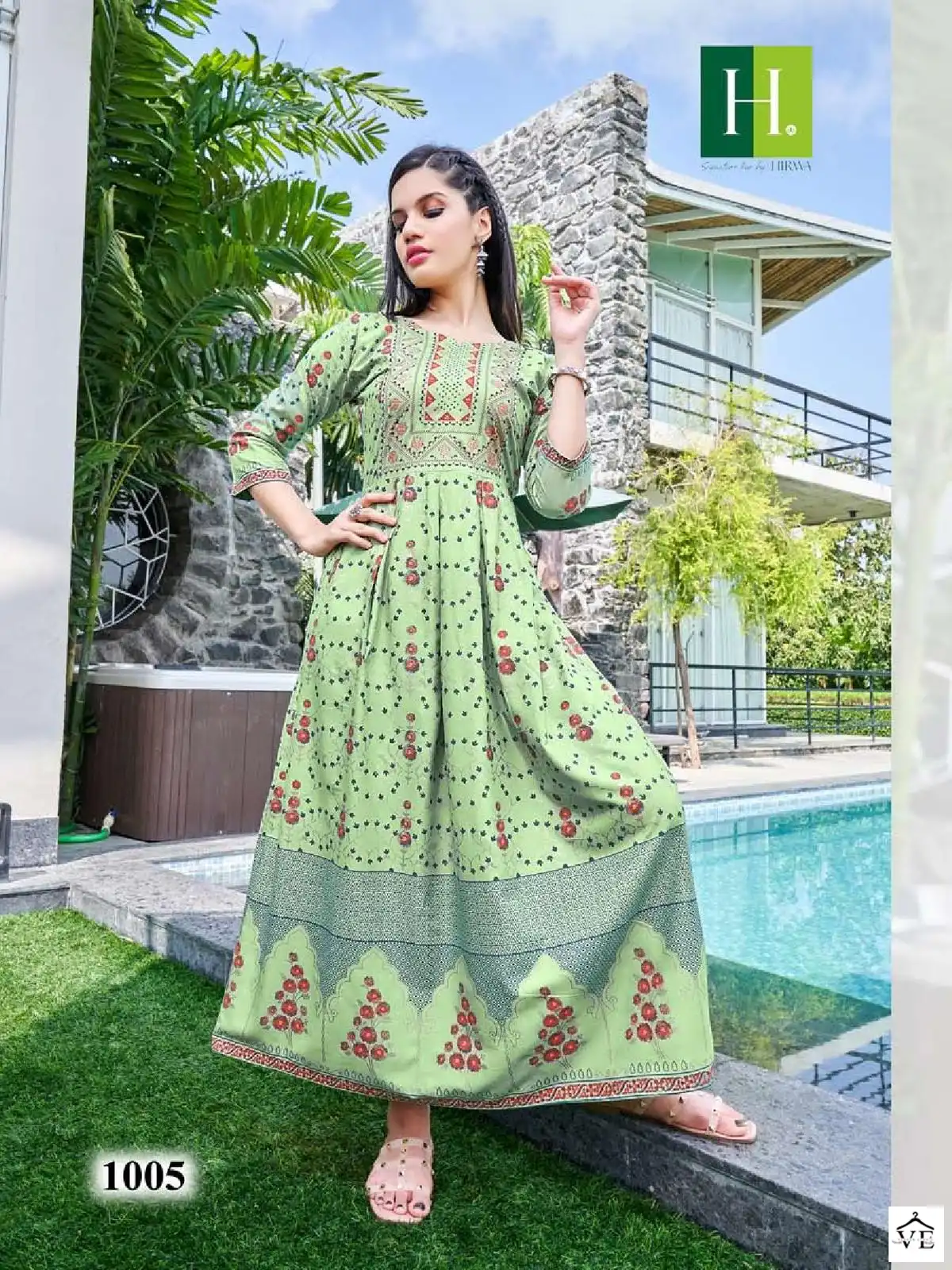 Hirwa Sunflower Vol 5 Rayon Wholesale Designer Fancy Gown Catalog — Wholesale Kurtis, MPA wholesale from Surat — view 5