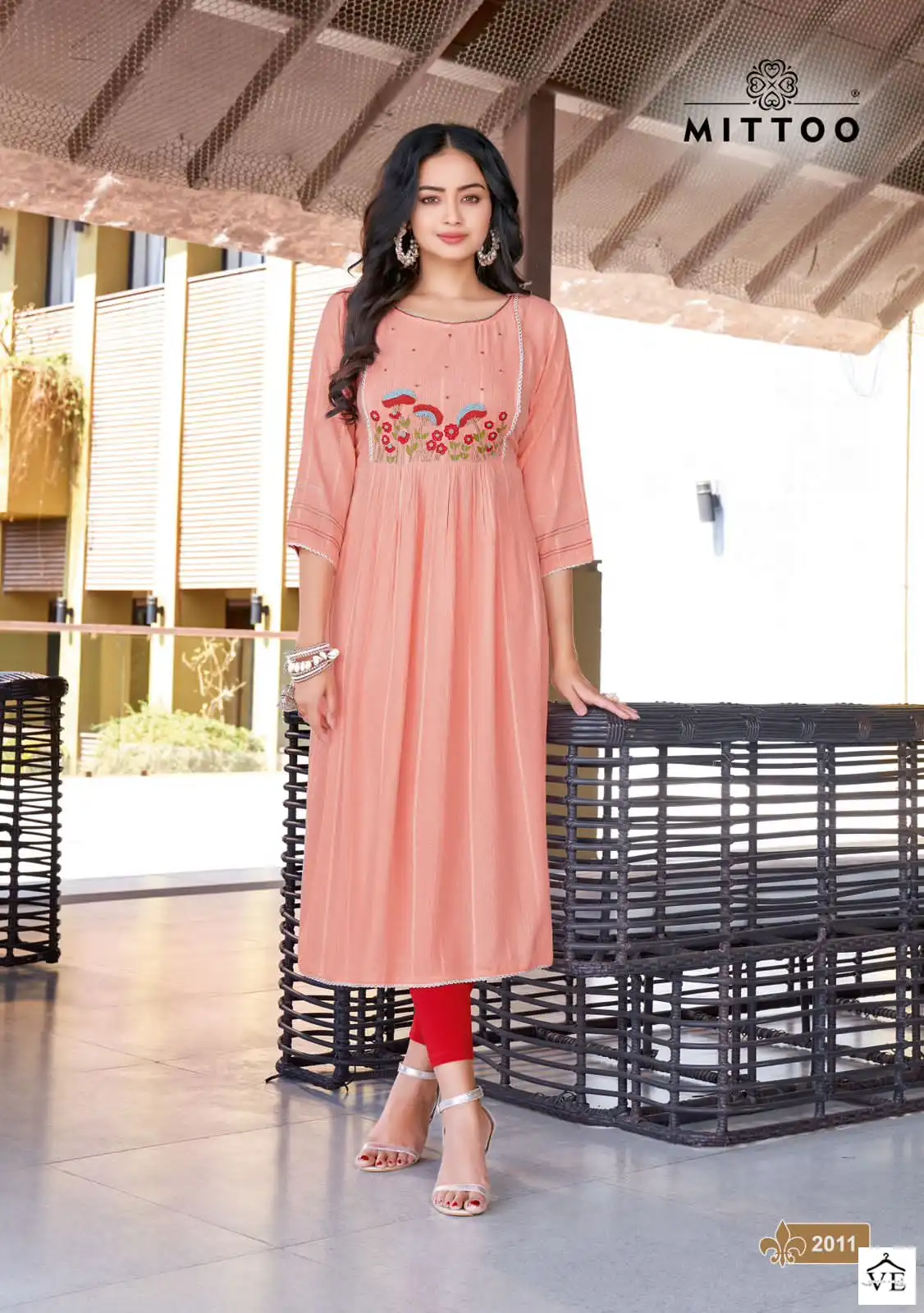 Mittoo Swagat Vol 2 Rayon Wrinkle Lure Wholesale Designer Kurtis Catalog — Wholesale Kurtis, Mittoo wholesale from Surat - Gallery Image 2
