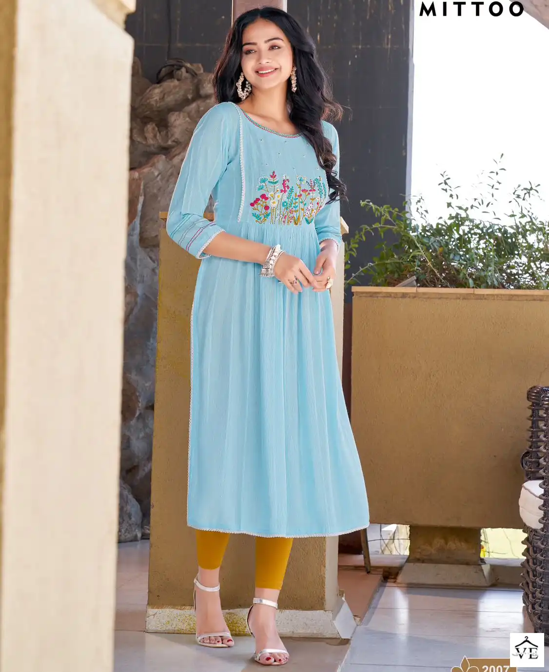 Mittoo Swagat Vol 2 Rayon Wrinkle Lure Wholesale Designer Kurtis Catalog — Wholesale Kurtis, Mittoo wholesale from Surat — view 1