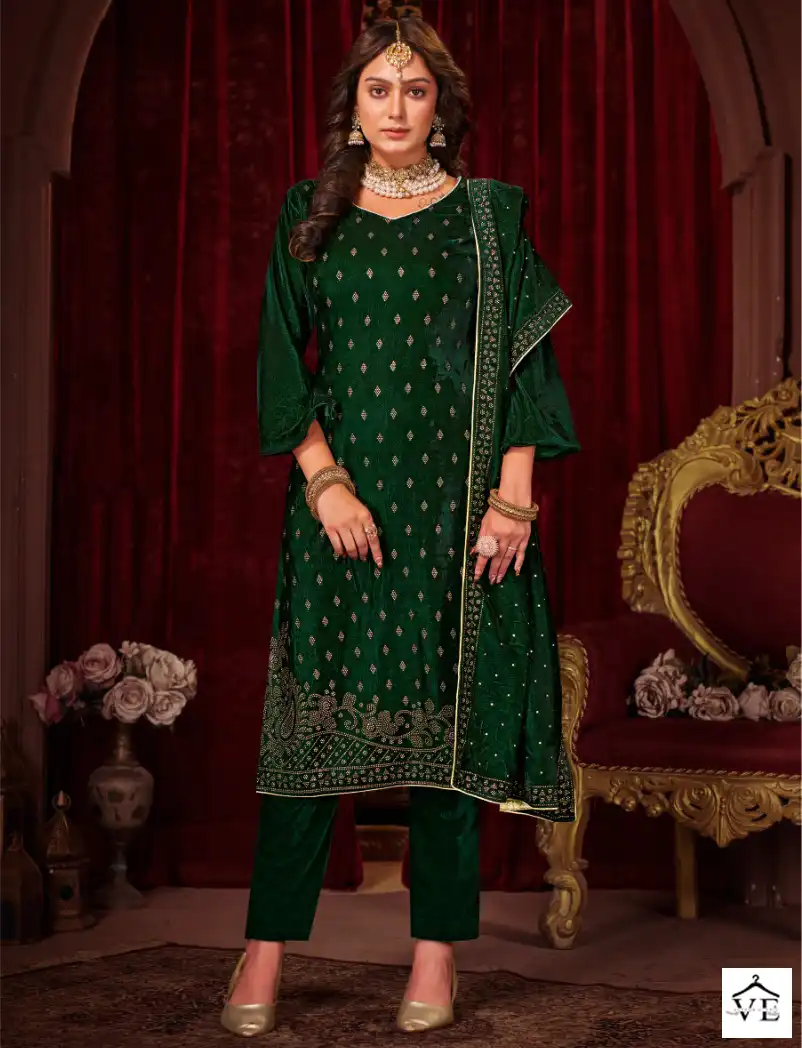 Bipson Swarovski 2283 Pure Viscose Velvet Wholesale Designer Winter Wear Salwar Suit Catalog — Wholesale Salwar Suits, MPA wholesale from Surat — view 1