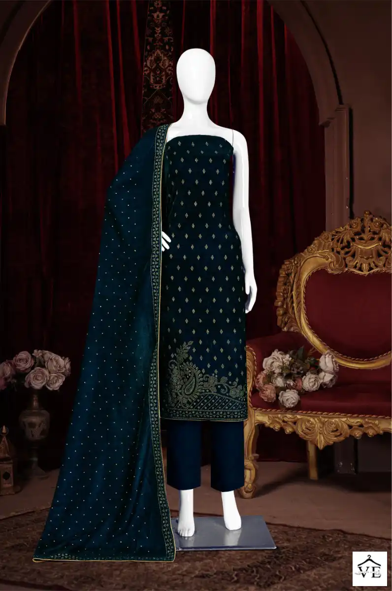 Bipson Swarovski 2283 Pure Viscose Velvet Wholesale Designer Winter Wear Salwar Suit Catalog — Wholesale Salwar Suits, MPA wholesale from Surat - Gallery Image 2