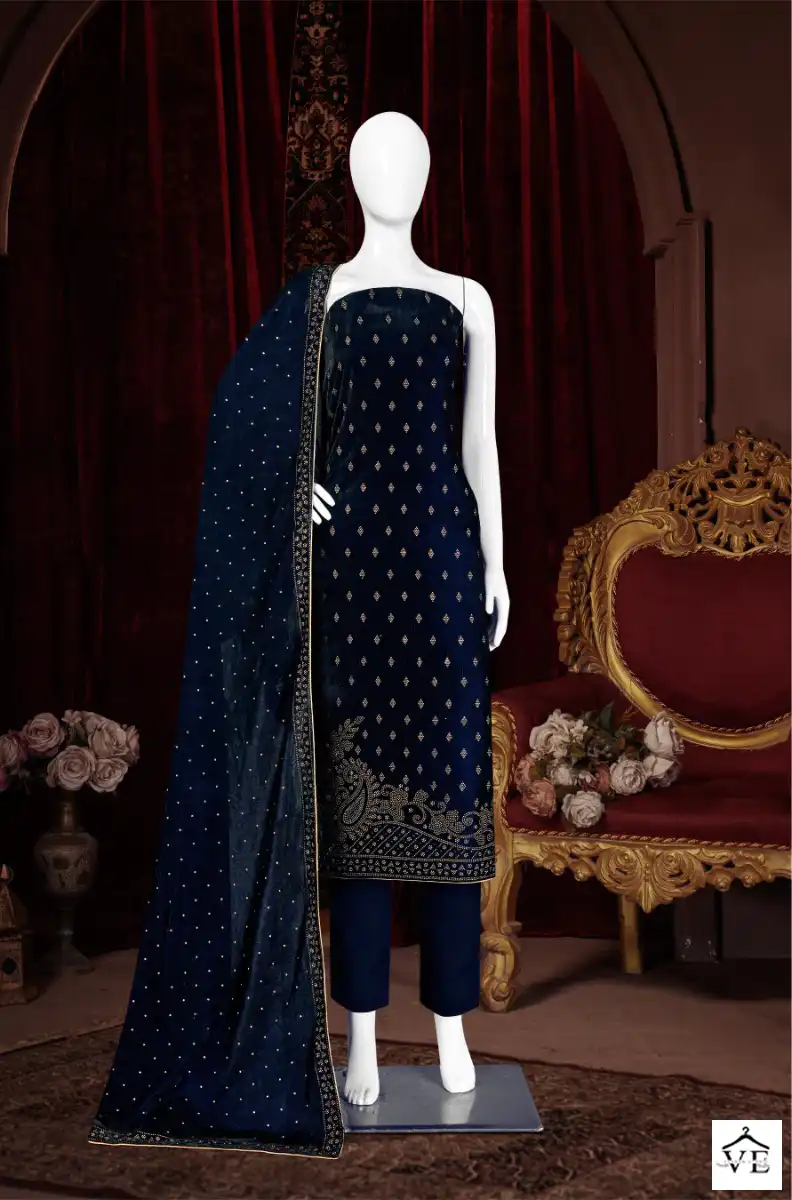 Bipson Swarovski 2283 Pure Viscose Velvet Wholesale Designer Winter Wear Salwar Suit Catalog — Wholesale Salwar Suits, MPA wholesale from Surat - Gallery Image 3