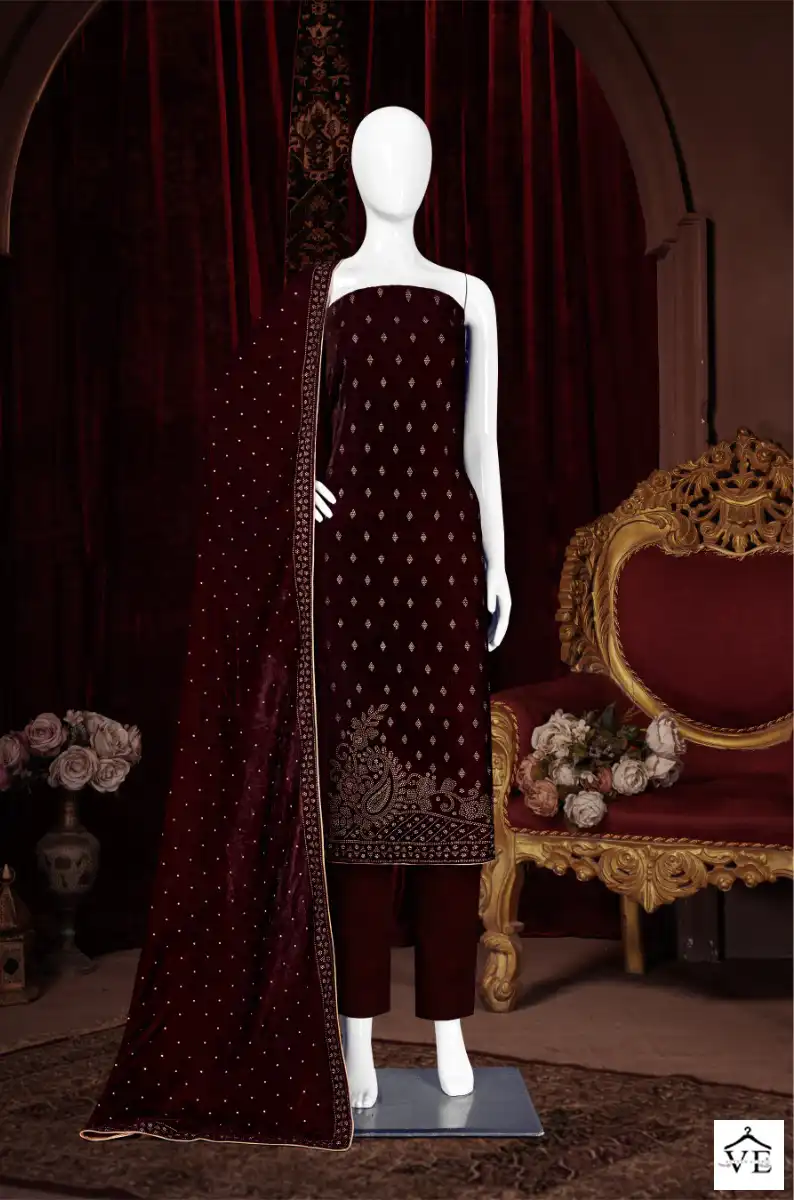 Bipson Swarovski 2283 Pure Viscose Velvet Wholesale Designer Winter Wear Salwar Suit Catalog — Wholesale Salwar Suits, MPA wholesale from Surat - Gallery Image 4