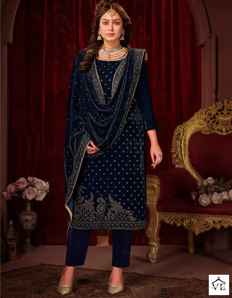 Bipson Swarovski 2284 Pure Viscose Velvet Wholesale Designer Winter Wear Salwar Suit Catalog — Wholesale Salwar Suits, MPA wholesale from Surat — view 1