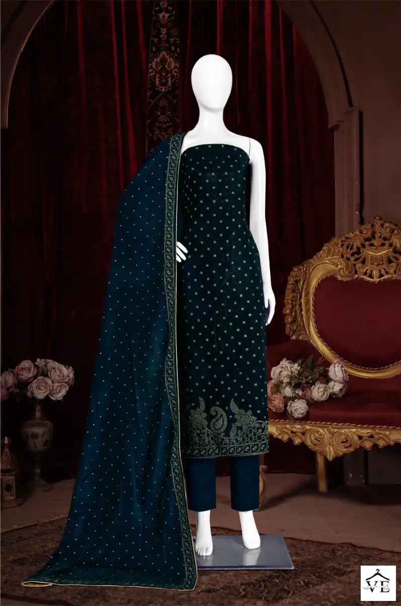 Bipson Swarovski 2284 Pure Viscose Velvet Wholesale Designer Winter Wear Salwar Suit Catalog — Wholesale Salwar Suits, MPA wholesale from Surat - Gallery Image 3