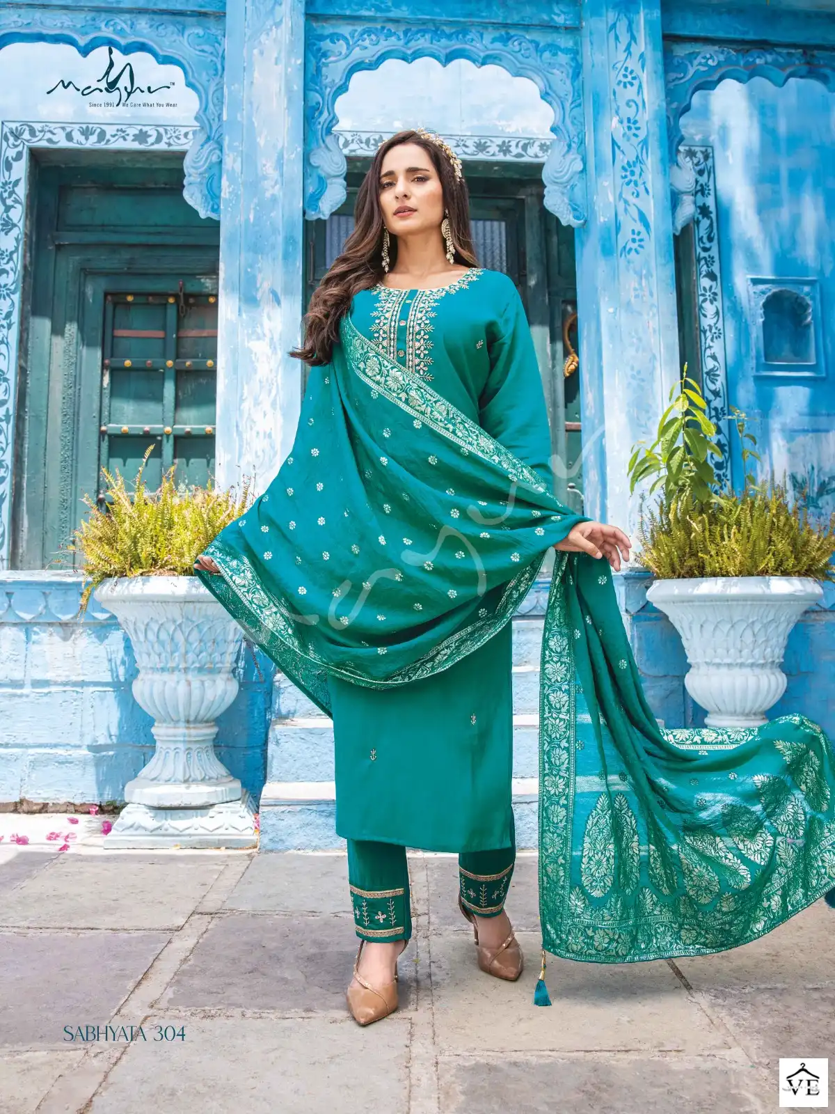 Mayur Sabhyata Vol 3 Viscous Roman Silk Wholesale Designer Readymade Salwar Suit Catalog — Wholesale Salwar Suits, Mayur Dress wholesale from Surat - Gallery Image 3
