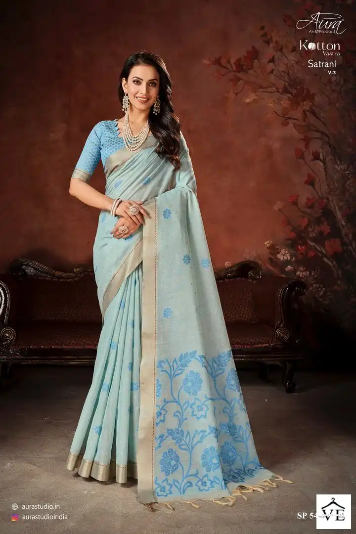 Aura Satrani Vol 3 Cotton Wholesale Fancy Sarees Catalog — Wholesale Sarees, MPA wholesale from Surat - Gallery Image 2