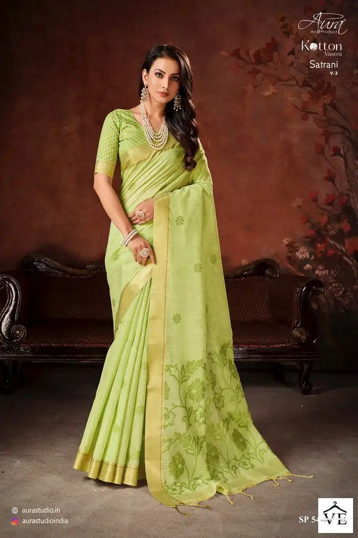 Aura Satrani Vol 3 Cotton Wholesale Fancy Sarees Catalog — Wholesale Sarees, MPA wholesale from Surat - Gallery Image 5