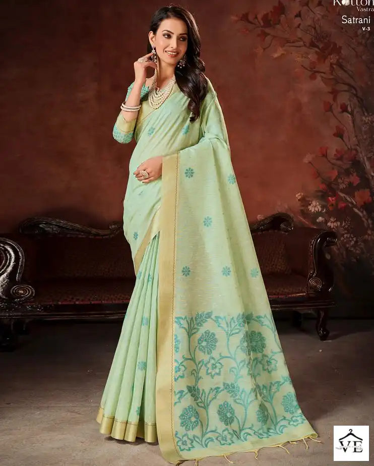 Aura Satrani Vol 3 Cotton Wholesale Fancy Sarees Catalog — Wholesale Sarees, MPA wholesale from Surat — view 1