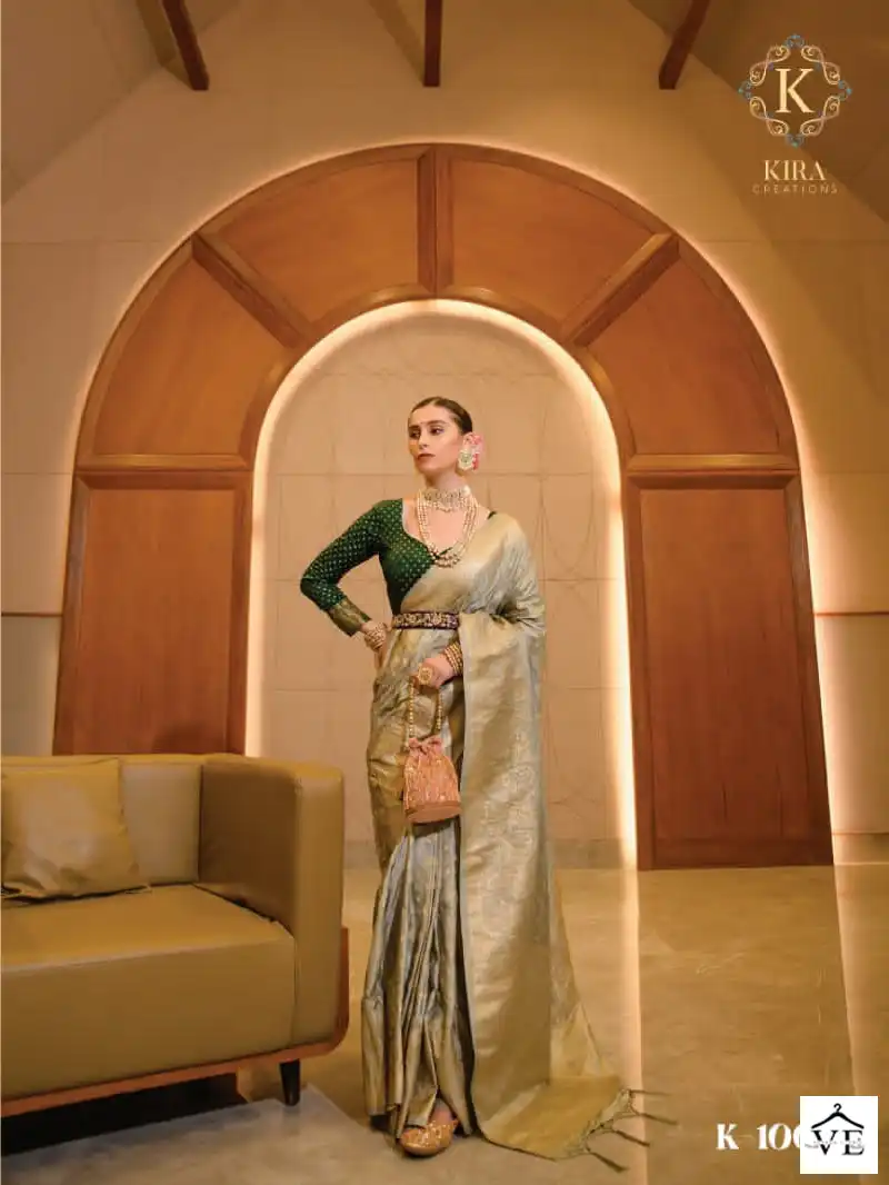 Kira Scarlet Viscose Satin Wholesale Saree Catalog — Wholesale Sarees, MPA wholesale from Surat - Gallery Image 3
