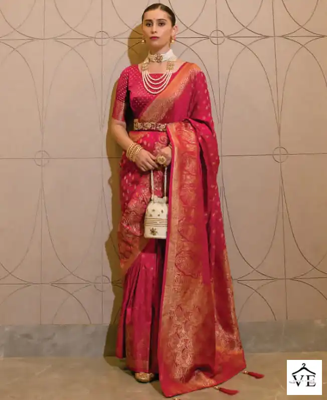 Kira Scarlet Viscose Satin Wholesale Saree Catalog — Wholesale Sarees, MPA wholesale from Surat — view 1