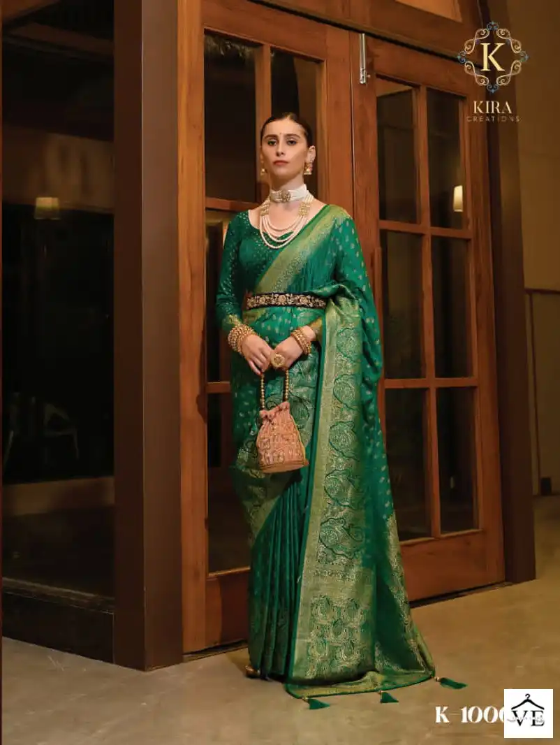Kira Scarlet Viscose Satin Wholesale Saree Catalog — Wholesale Sarees, MPA wholesale from Surat - Gallery Image 5