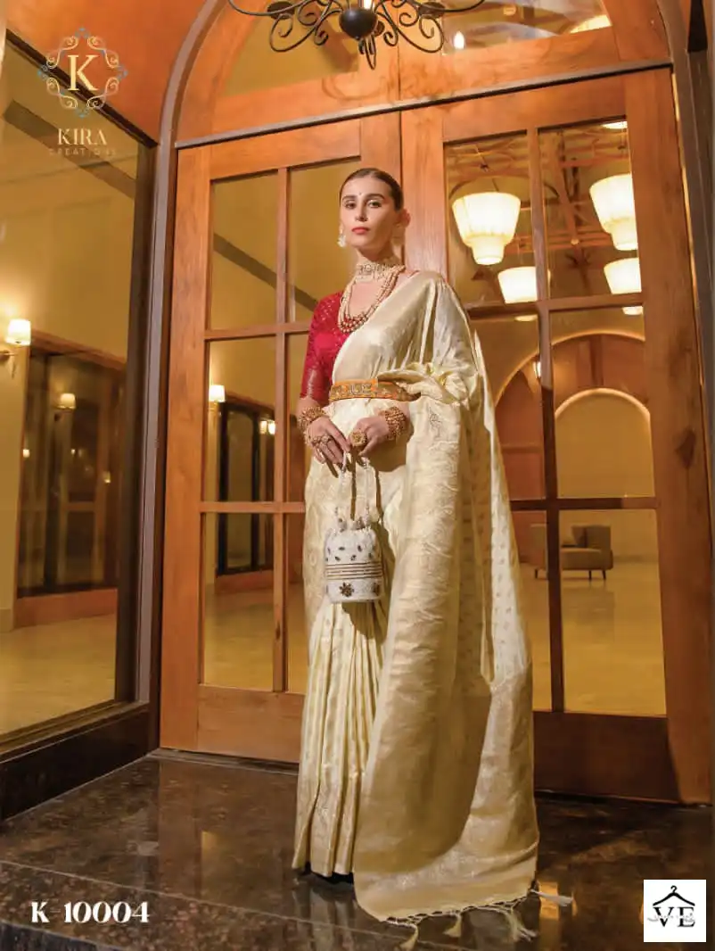 Kira Scarlet Viscose Satin Wholesale Saree Catalog — Wholesale Sarees, MPA wholesale from Surat - Gallery Image 7