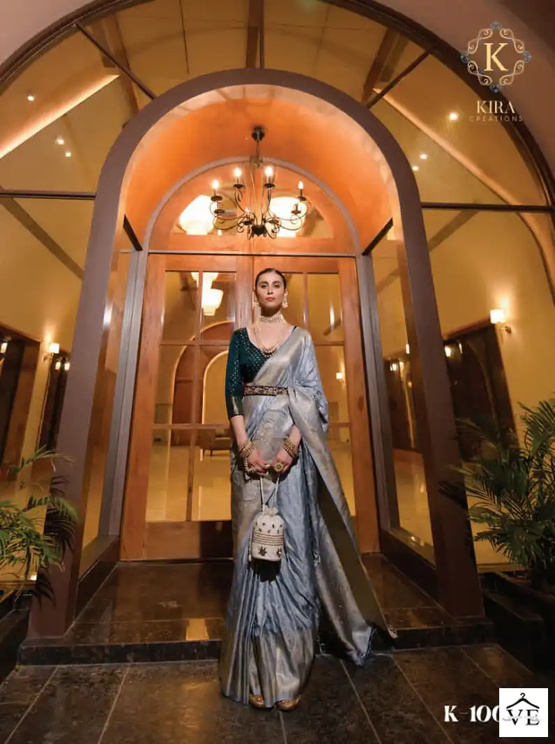 Kira Scarlet Viscose Satin Wholesale Saree Catalog — Wholesale Sarees, MPA wholesale from Surat - Gallery Image 9