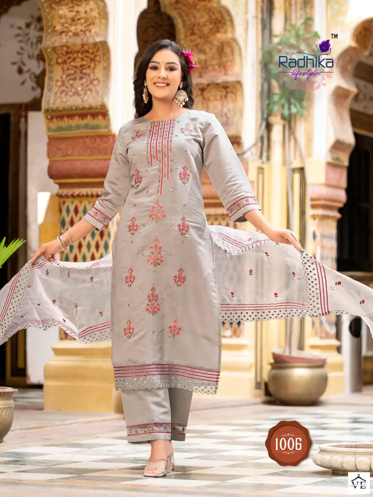Radhika Lifestyle Sehnaz Vol 1 Pure Roman Silk Wholesale Readymade Salwar Suit Catalog — Wholesale Salwar Suits, MPA wholesale from Surat - Gallery Image 3
