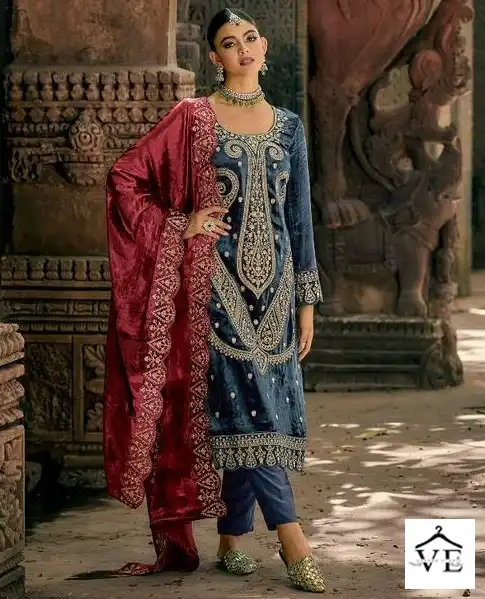 Sargam Shazar Pure Viscose Velvet Wholesale Designer Winter Wear Salwar Suit Catalog — Wholesale Salwar Suits, MPA wholesale from Surat — view 1