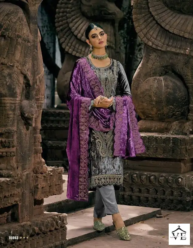 Sargam Shazar Pure Viscose Velvet Wholesale Designer Winter Wear Salwar Suit Catalog — Wholesale Salwar Suits, MPA wholesale from Surat - Gallery Image 2