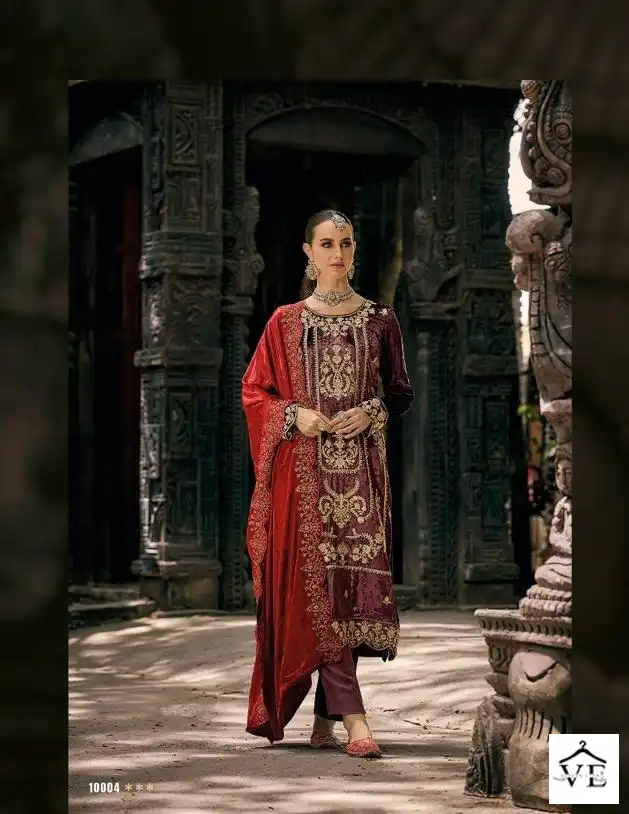 Sargam Shazar Pure Viscose Velvet Wholesale Designer Winter Wear Salwar Suit Catalog — Wholesale Salwar Suits, MPA wholesale from Surat - Gallery Image 4