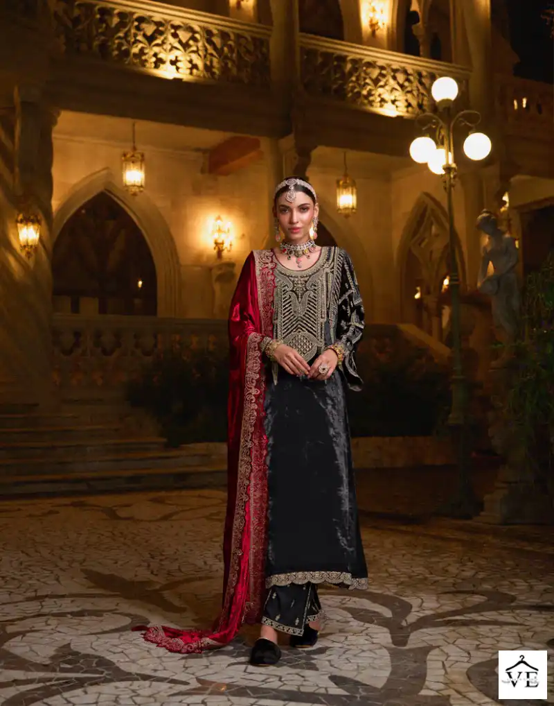 Rangati Shokhh-E-Noor Viscose Velvet Wholesale Winter Wear Designer Suits Catalog — Wholesale Salwar Suits, MPA wholesale from Surat - Gallery Image 3