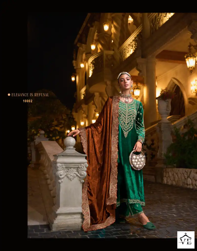 Rangati Shokhh-E-Noor Viscose Velvet Wholesale Winter Wear Designer Suits Catalog — Wholesale Salwar Suits, MPA wholesale from Surat - Gallery Image 5