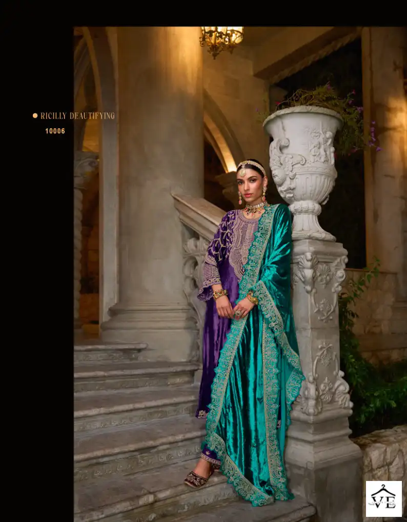 Rangati Shokhh-E-Noor Viscose Velvet Wholesale Winter Wear Designer Suits Catalog — Wholesale Salwar Suits, MPA wholesale from Surat - Gallery Image 8