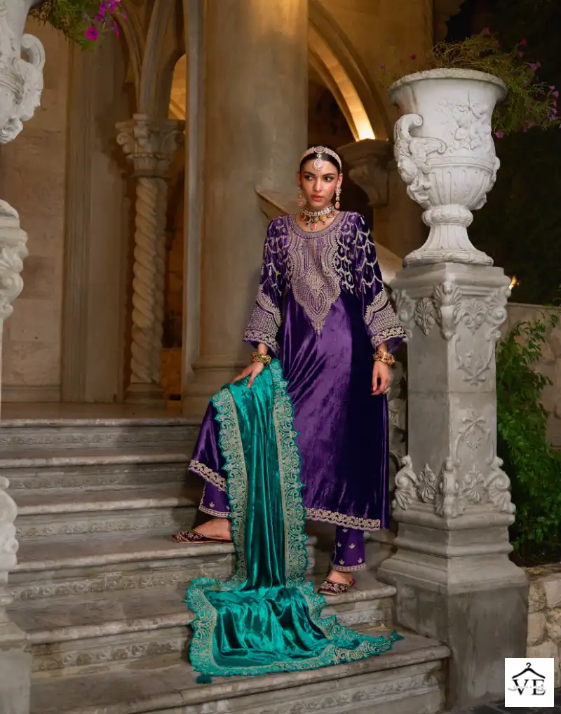 Rangati Shokhh-E-Noor Viscose Velvet Wholesale Winter Wear Designer Suits Catalog — Wholesale Salwar Suits, MPA wholesale from Surat - Gallery Image 9